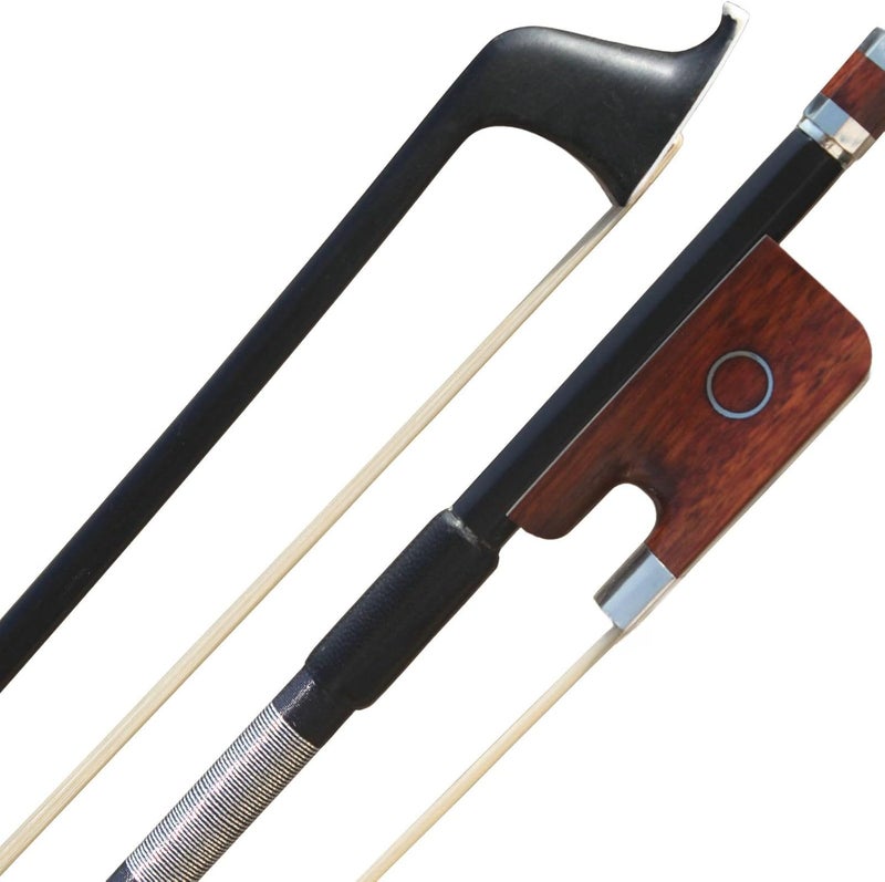 ARCRAW Carbon Fiber Cello Bow 4/4 Full Size Natural Horsehair for Teacher Student Professional Carbon Bow (Snakewood Frog) - Image 1